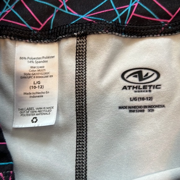 Girls 10/12 (Large) Multicolor Athletic Leggings - Picture 3 of 3